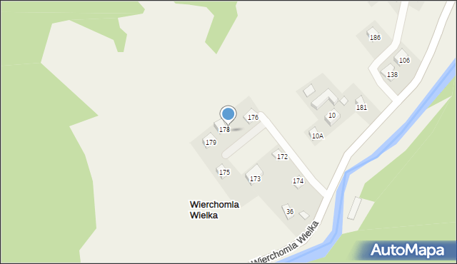 Wierchomla Wielka, Wierchomla Wielka, 175, mapa Wierchomla Wielka