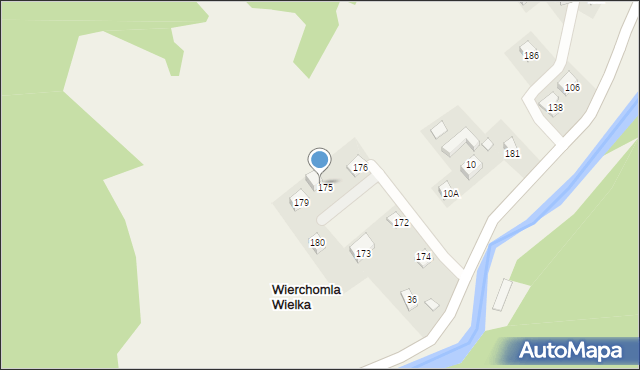 Wierchomla Wielka, Wierchomla Wielka, 178, mapa Wierchomla Wielka