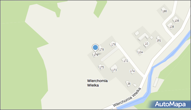 Wierchomla Wielka, Wierchomla Wielka, 179, mapa Wierchomla Wielka