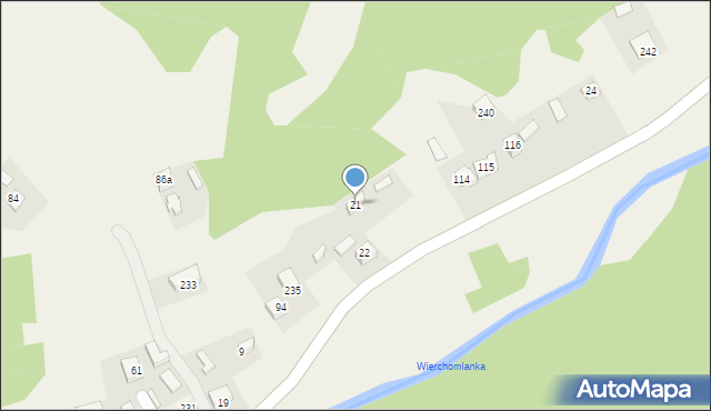 Wierchomla Wielka, Wierchomla Wielka, 21, mapa Wierchomla Wielka