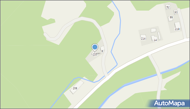 Wierchomla Wielka, Wierchomla Wielka, 210, mapa Wierchomla Wielka