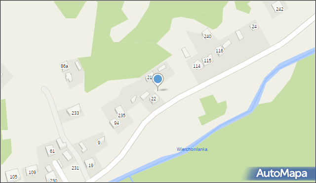 Wierchomla Wielka, Wierchomla Wielka, 237, mapa Wierchomla Wielka