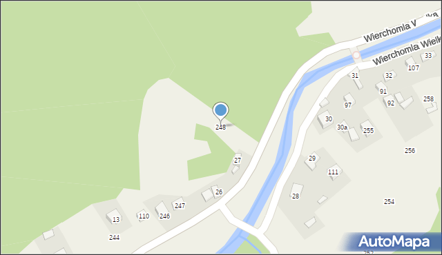 Wierchomla Wielka, Wierchomla Wielka, 248, mapa Wierchomla Wielka