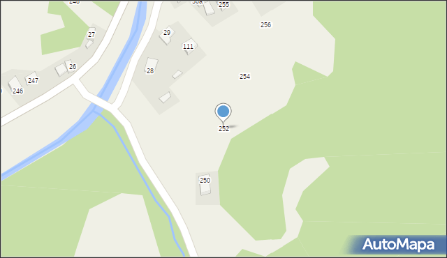 Wierchomla Wielka, Wierchomla Wielka, 252, mapa Wierchomla Wielka
