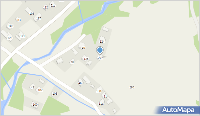Wierchomla Wielka, Wierchomla Wielka, 277, mapa Wierchomla Wielka
