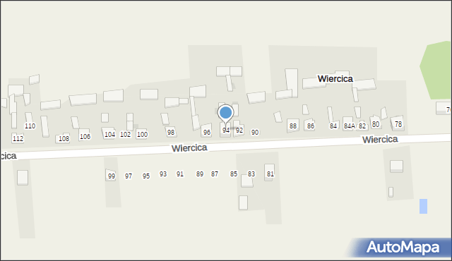 Wiercica, Wiercica, 94, mapa Wiercica