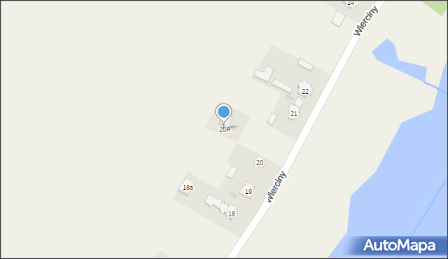 Wierciny, Wierciny, 20A, mapa Wierciny