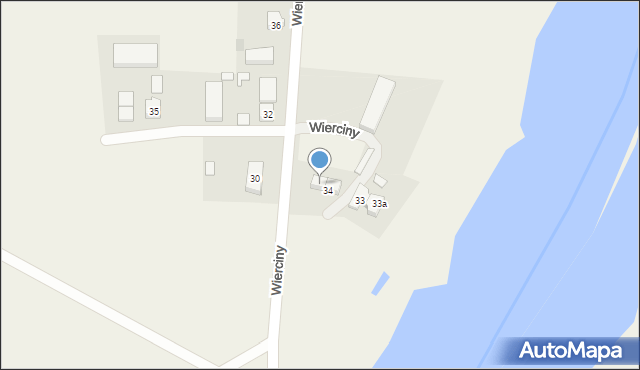Wierciny, Wierciny, 34/1, mapa Wierciny