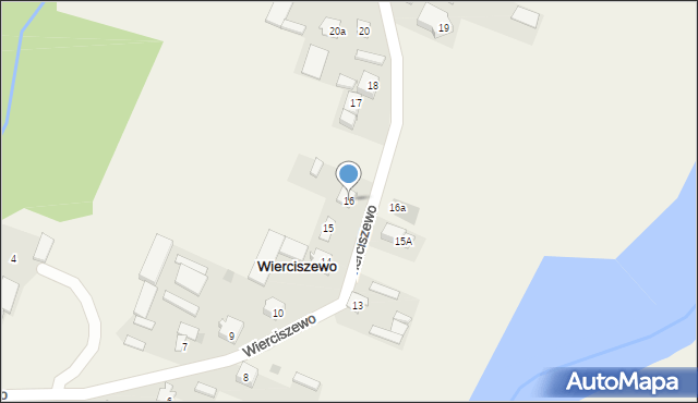 Wierciszewo, Wierciszewo, 16, mapa Wierciszewo