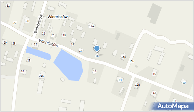 Wierciszów, Wierciszów, 16, mapa Wierciszów