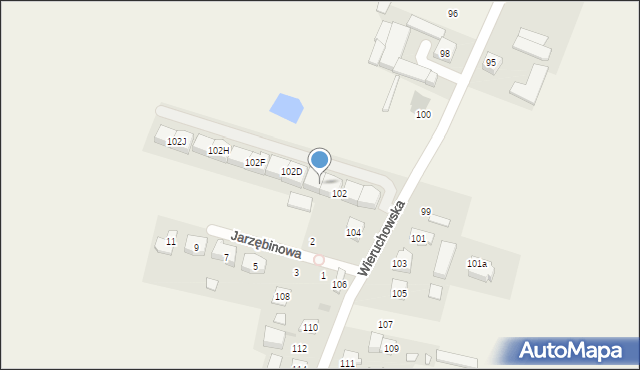 Wieruchów, Wieruchowska, 102C, mapa Wieruchów