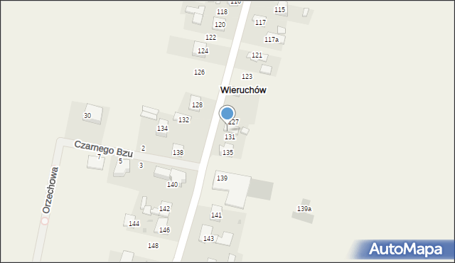 Wieruchów, Wieruchowska, 129, mapa Wieruchów