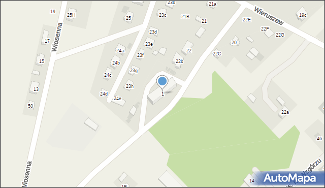 Wieruszew, Wieruszew, 1, mapa Wieruszew