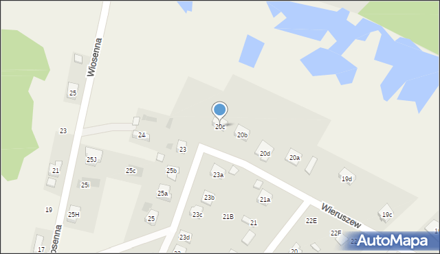 Wieruszew, Wieruszew, 20c, mapa Wieruszew