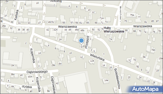 Wieruszów, Wieluńska, 1, mapa Wieruszów