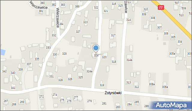 Wierzawice, Wierzawice, 324, mapa Wierzawice