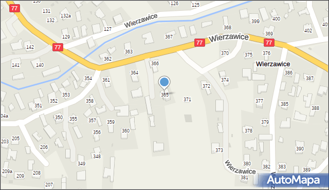 Wierzawice, Wierzawice, 365, mapa Wierzawice