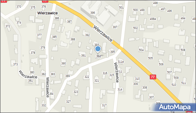 Wierzawice, Wierzawice, 394, mapa Wierzawice
