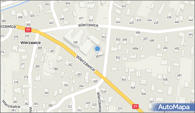 Wierzawice, Wierzawice, 397, mapa Wierzawice
