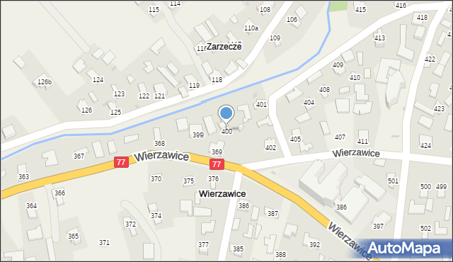 Wierzawice, Wierzawice, 400, mapa Wierzawice