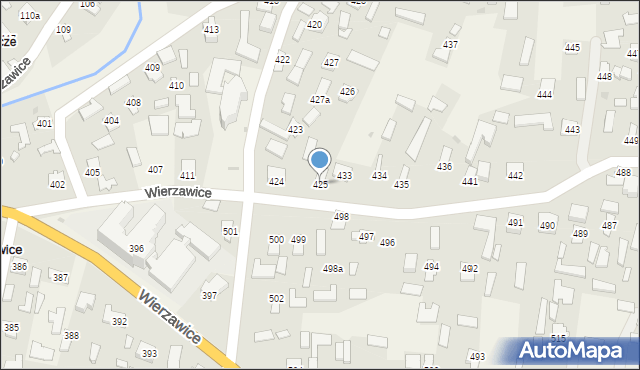 Wierzawice, Wierzawice, 425, mapa Wierzawice