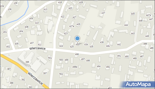 Wierzawice, Wierzawice, 433, mapa Wierzawice