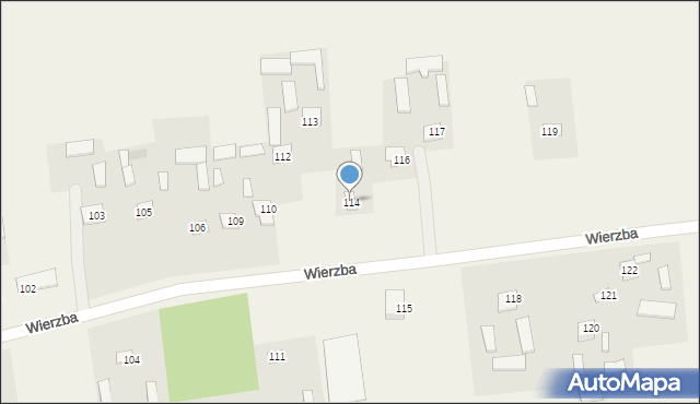 Wierzba, Wierzba, 114, mapa Wierzba