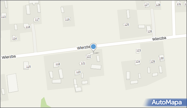 Wierzba, Wierzba, 122A, mapa Wierzba