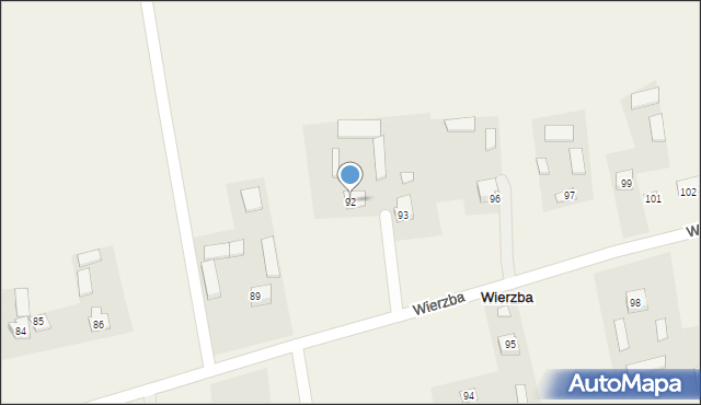 Wierzba, Wierzba, 92, mapa Wierzba