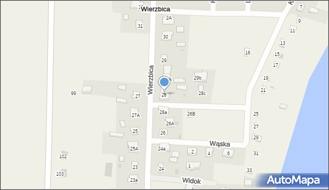 Wierzbica, Wierzbica, 28, mapa Wierzbica