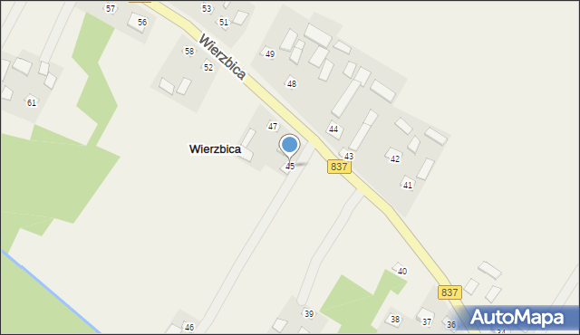 Wierzbica, Wierzbica, 45, mapa Wierzbica