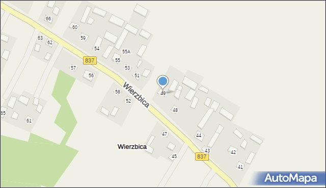 Wierzbica, Wierzbica, 49, mapa Wierzbica