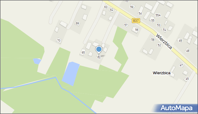 Wierzbica, Wierzbica, 61, mapa Wierzbica