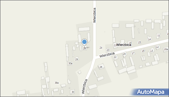 Wierzbica, Wierzbica, 28, mapa Wierzbica