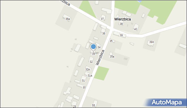 Wierzbica, Wierzbica, 33, mapa Wierzbica