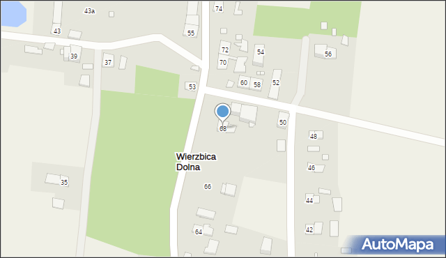 Wierzbica Dolna, Wierzbica Dolna, 68, mapa Wierzbica Dolna