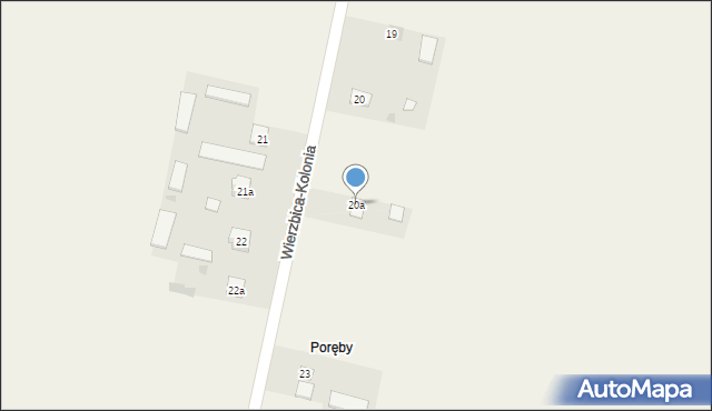 Wierzbica-Kolonia, Wierzbica-Kolonia, 20a, mapa Wierzbica-Kolonia