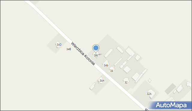 Wierzbica-Kolonia, Wierzbica-Kolonia, 34c, mapa Wierzbica-Kolonia