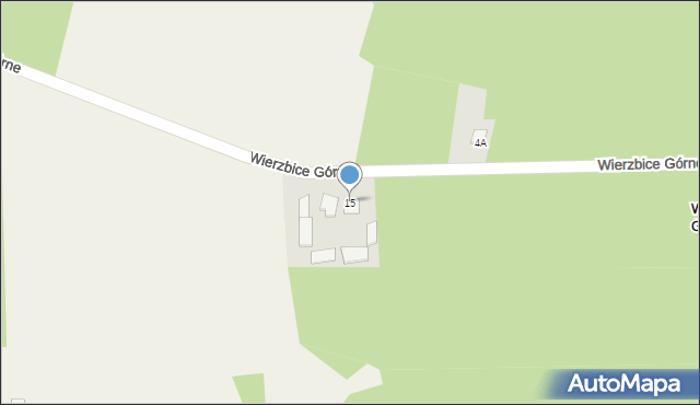 Wierzbice Górne, Wierzbice Górne, 15, mapa Wierzbice Górne