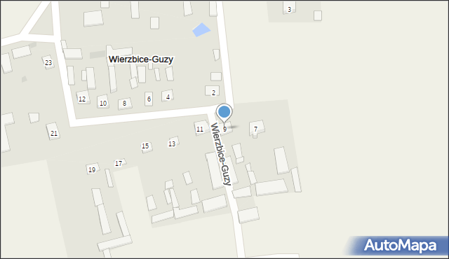 Wierzbice-Guzy, Wierzbice-Guzy, 9, mapa Wierzbice-Guzy