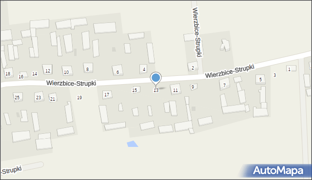 Wierzbice-Strupki, Wierzbice-Strupki, 13, mapa Wierzbice-Strupki