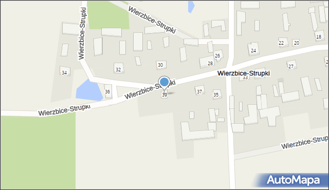 Wierzbice-Strupki, Wierzbice-Strupki, 39, mapa Wierzbice-Strupki