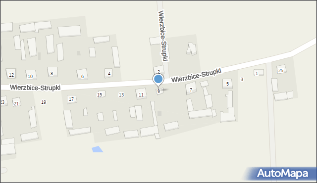 Wierzbice-Strupki, Wierzbice-Strupki, 9, mapa Wierzbice-Strupki