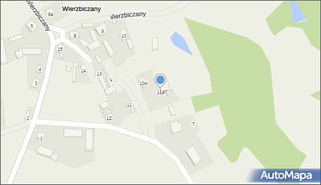 Wierzbiczany, Wierzbiczany, 11a, mapa Wierzbiczany