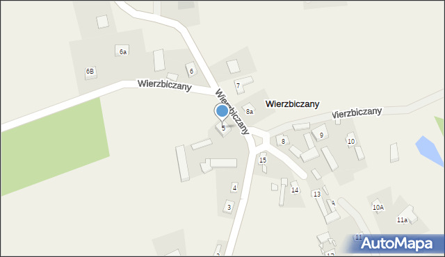 Wierzbiczany, Wierzbiczany, 5, mapa Wierzbiczany