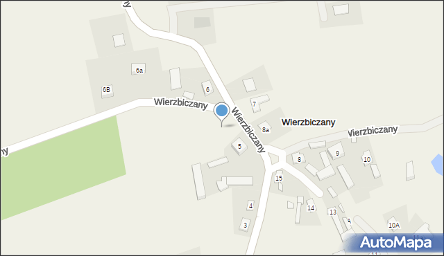 Wierzbiczany, Wierzbiczany, 5a, mapa Wierzbiczany