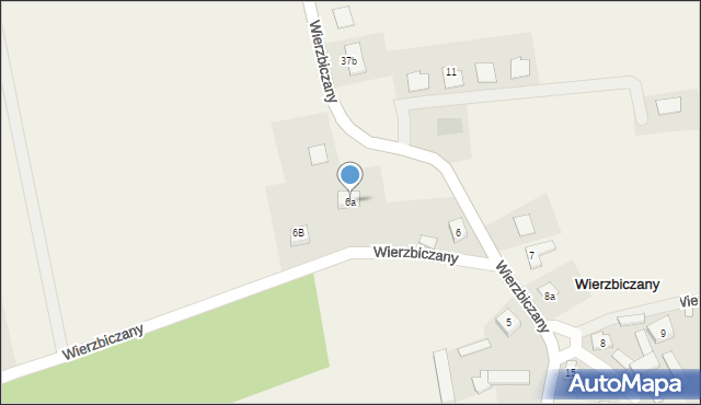 Wierzbiczany, Wierzbiczany, 6a, mapa Wierzbiczany