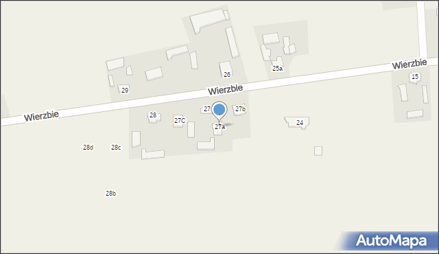 Wierzbie, Wierzbie, 27a, mapa Wierzbie