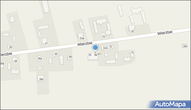 Wierzbie, Wierzbie, 34, mapa Wierzbie