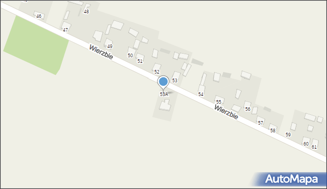 Wierzbie, Wierzbie, 53A, mapa Wierzbie